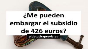 ¿Me pueden embargar el subsidio de 426 euros?